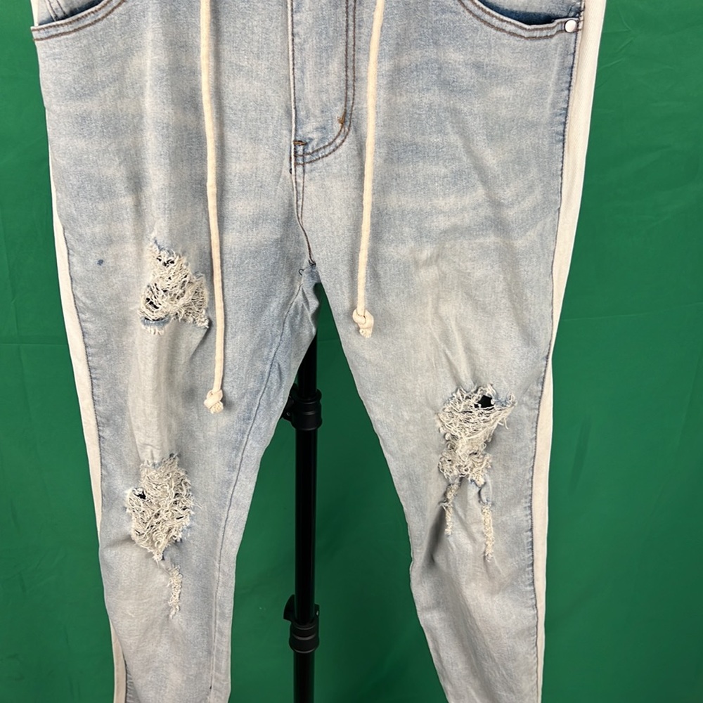 Men Light Washed Ripped Jeans - Picture 2 of 6